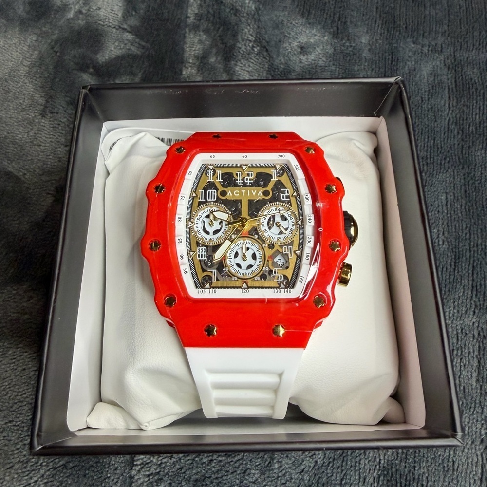 Red and White Activa x Invicta Watch With Tool Adjustment kit